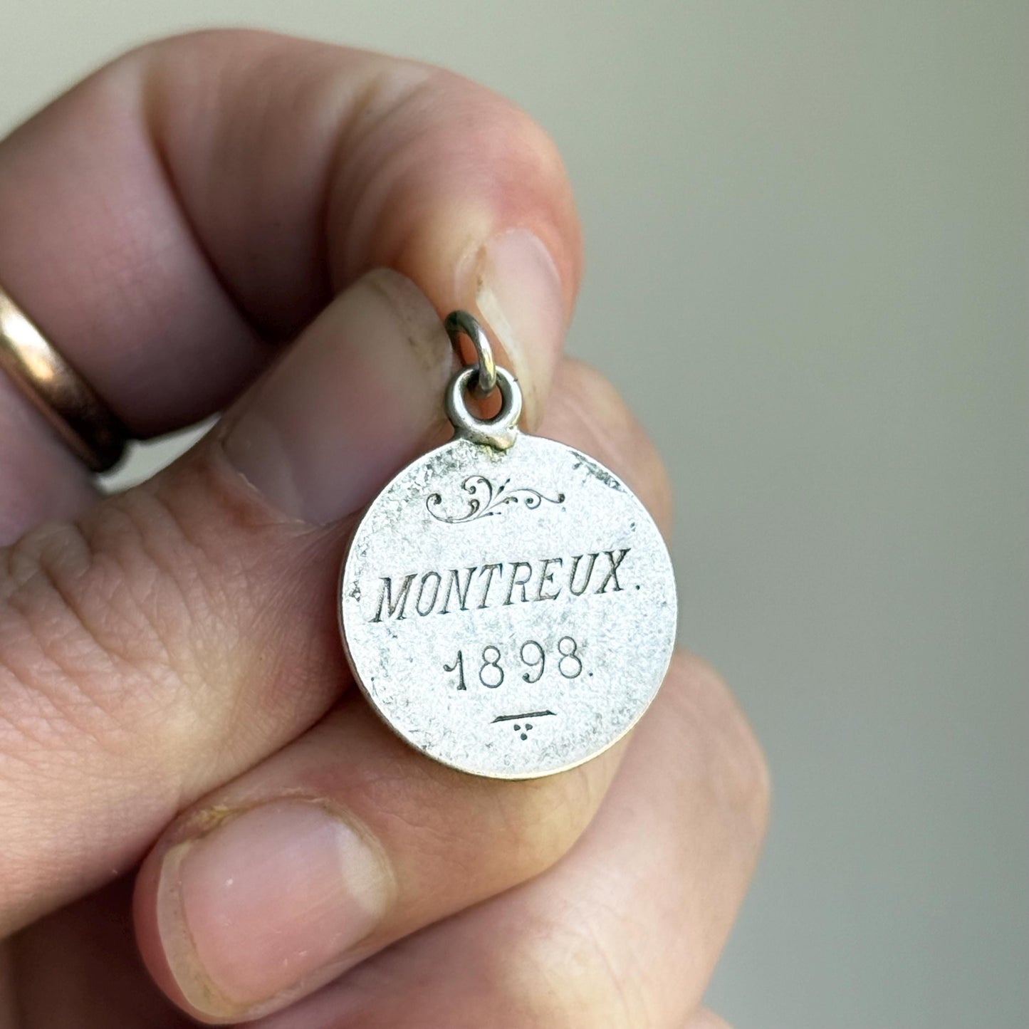 Victorian Love Token 'Montreux Coin Pendant; Circa 1898