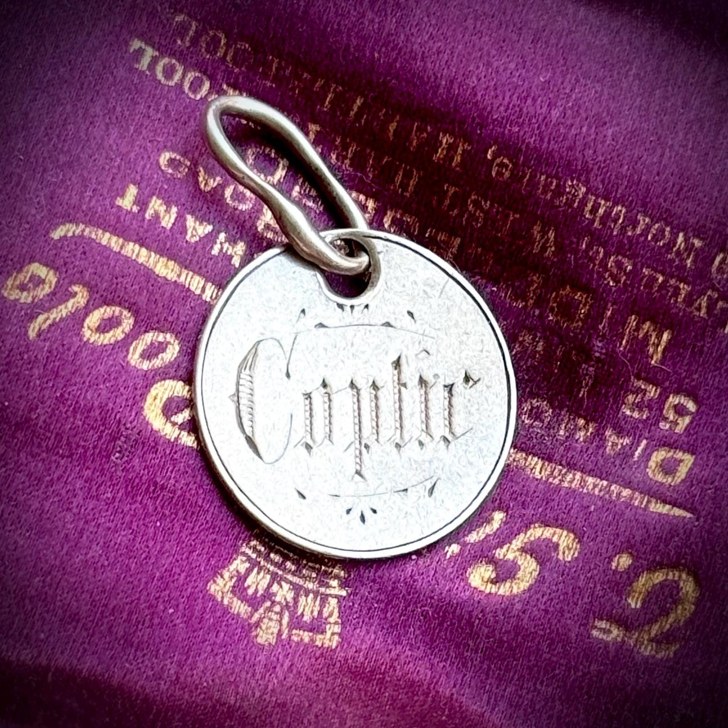 Victorian Love Token 'Coptic' Coin Pendant; Circa 1860