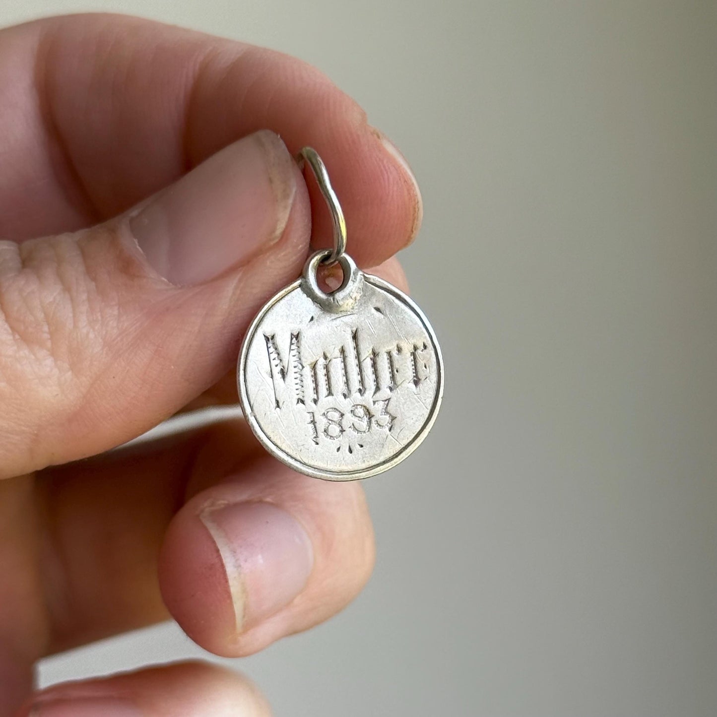 Victorian Love Token 'Mother' Coin Pendant; Circa 1880