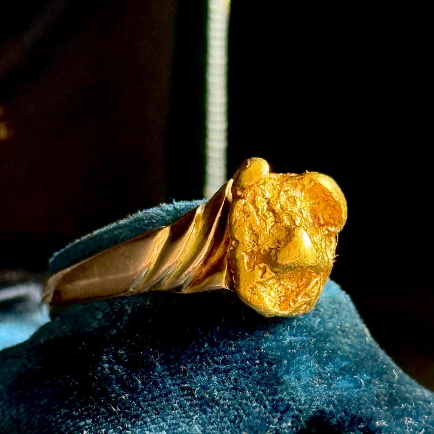 Antique Gold Nugget Ring In 9 Carat Rose Gold; Circa 1880