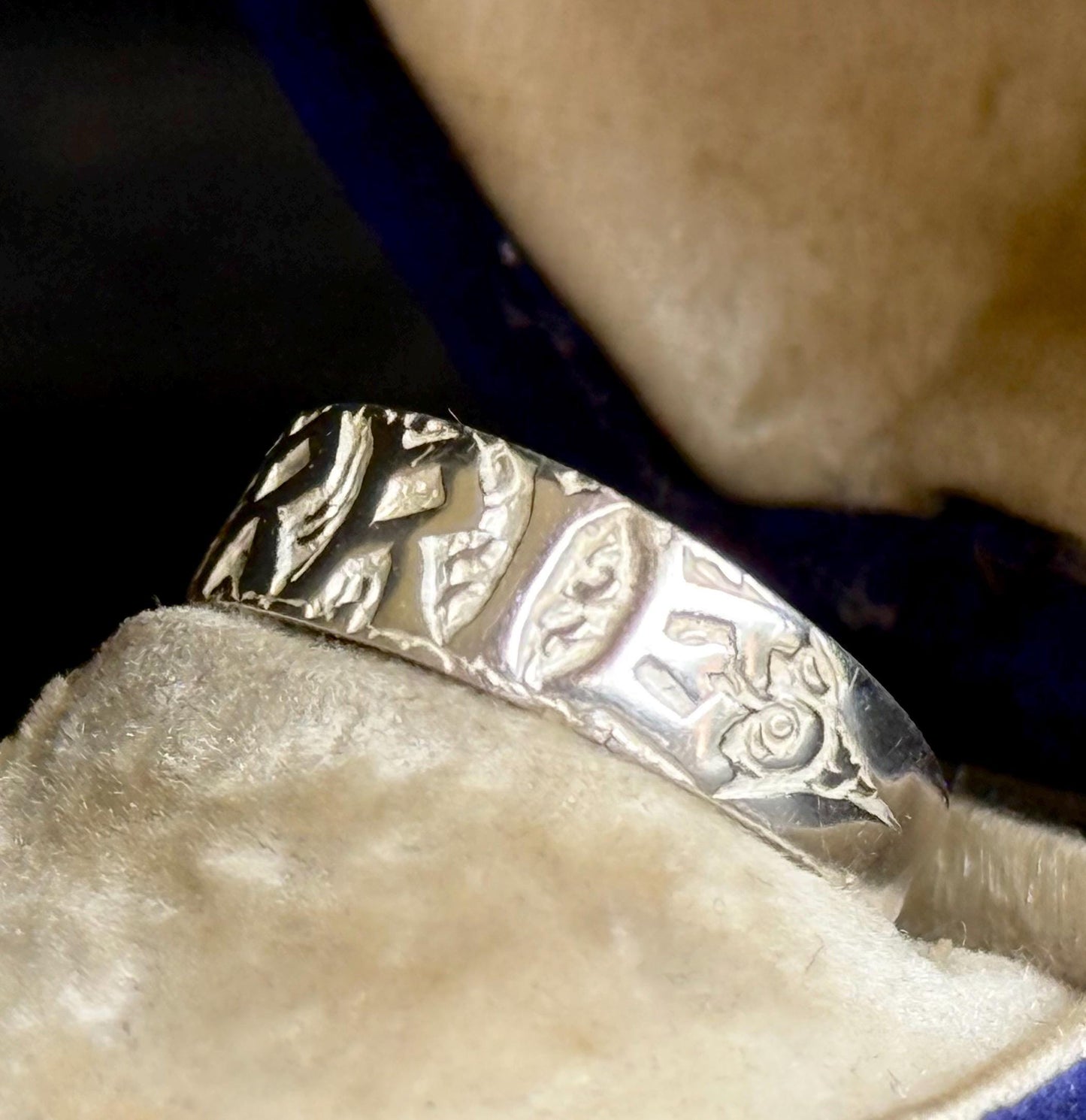 Rare Original Victorian ‘CARRIE Ring in Sterling Silver; Circa 1882