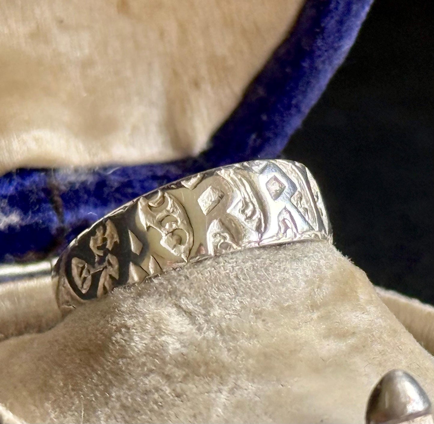 Rare Original Victorian ‘CARRIE Ring in Sterling Silver; Circa 1882