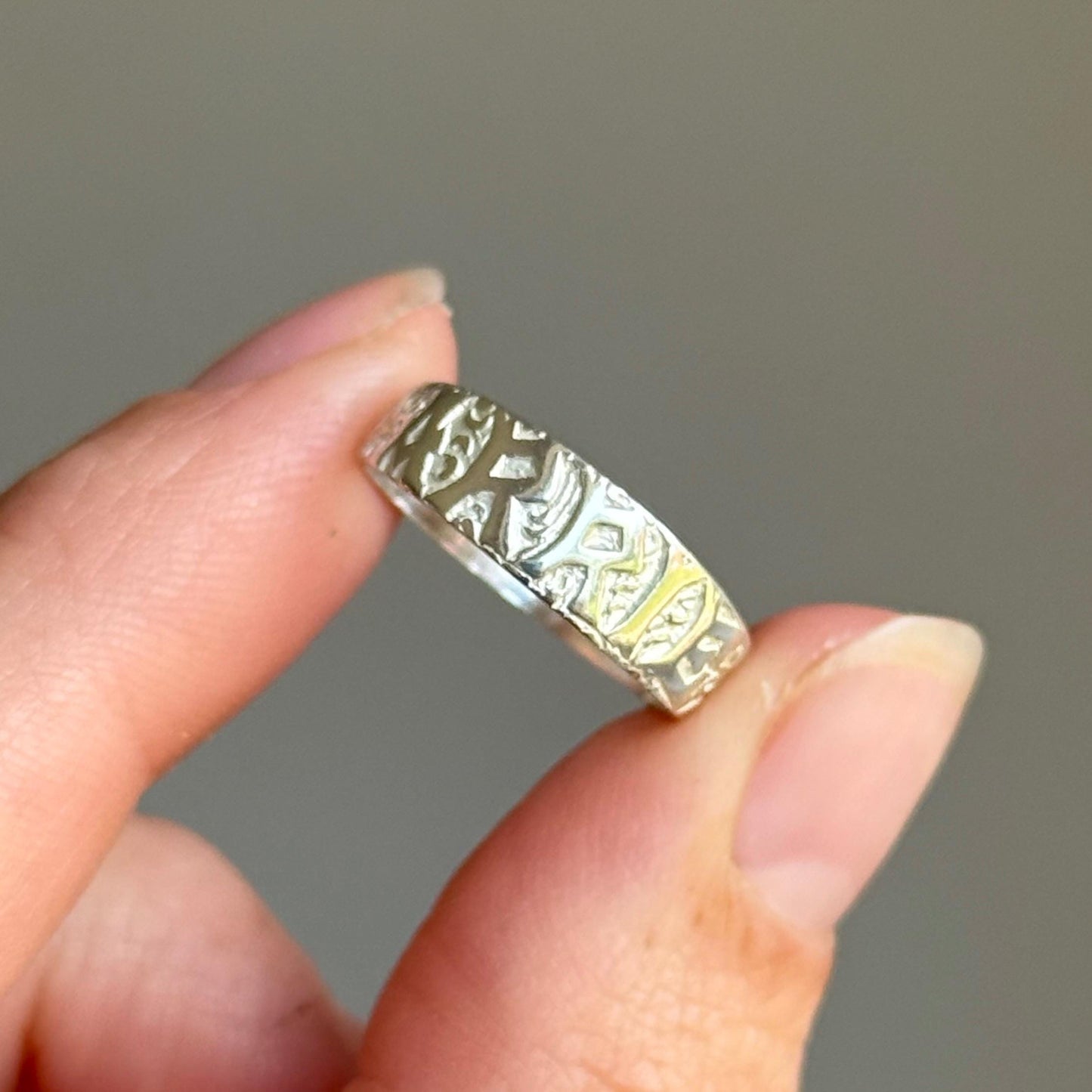 Rare Original Victorian ‘CARRIE Ring in Sterling Silver; Circa 1882