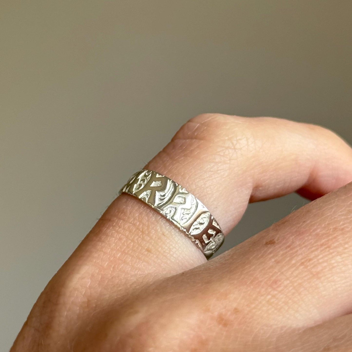 Rare Original Victorian ‘CARRIE Ring in Sterling Silver; Circa 1882
