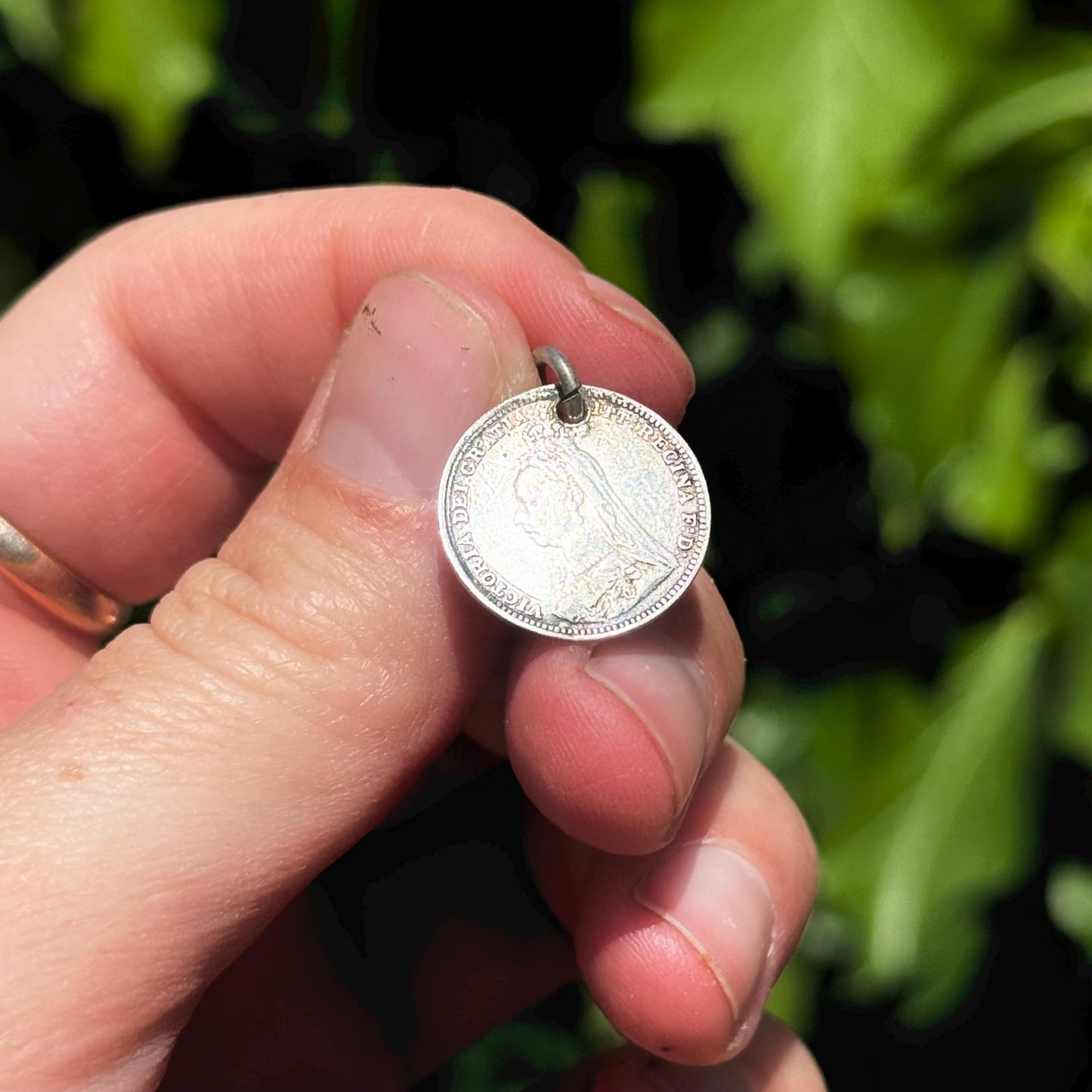 Victorian Love Token 'Father' Coin Pendant; Circa 1880