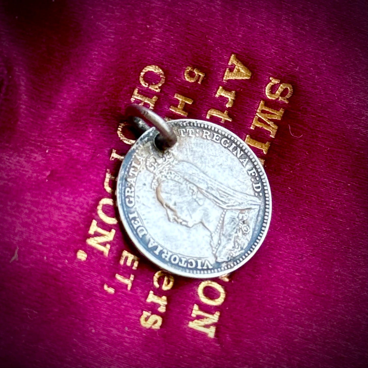 Victorian Love Token 'Father' Coin Pendant; Circa 1880