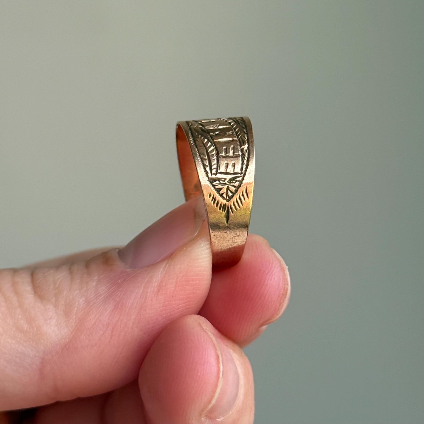 Antique ‘I cling to thee Ring in 9 Carat Rose Gold; Circa 1915