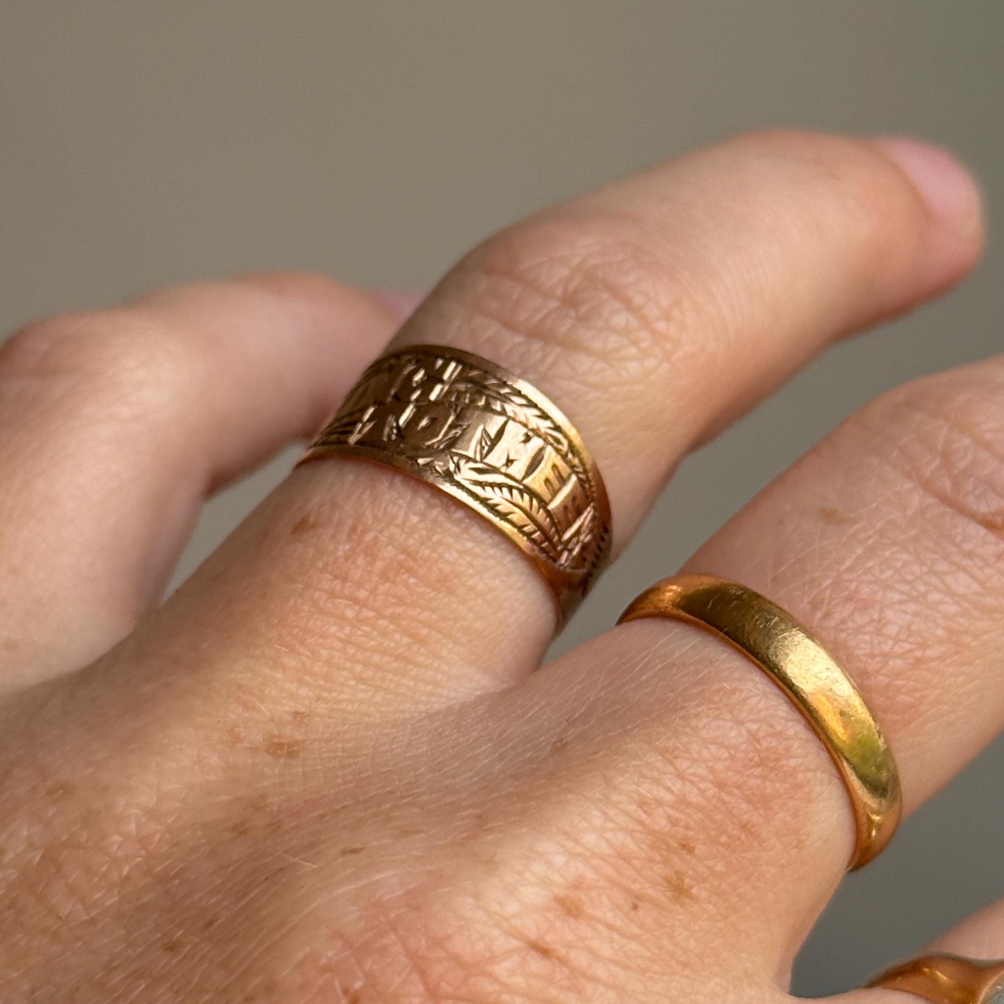 Antique ‘I cling to thee Ring in 9 Carat Rose Gold; Circa 1915