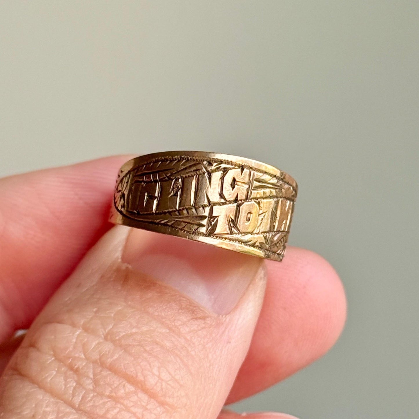 Antique ‘I cling to thee Ring in 9 Carat Rose Gold; Circa 1915