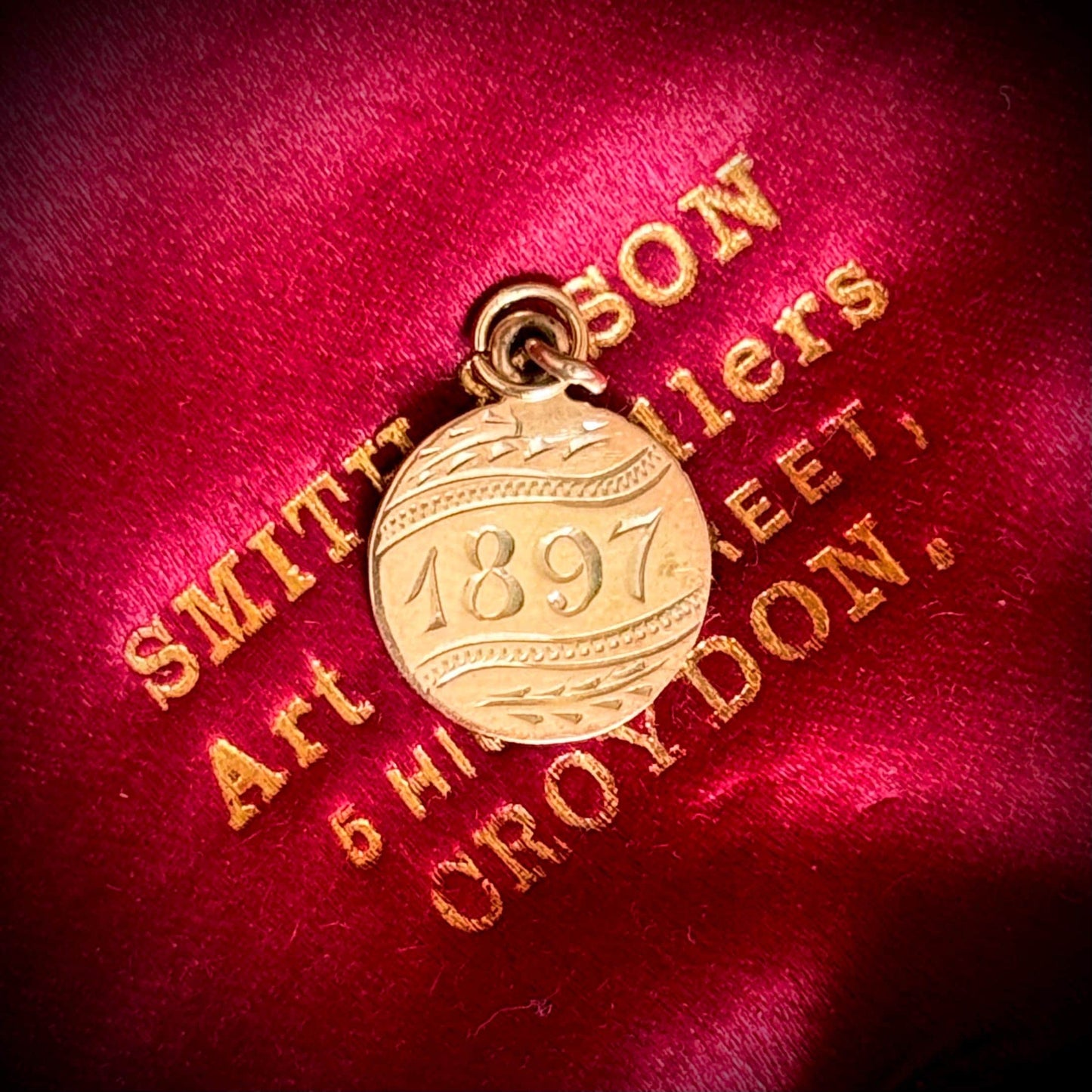 Victorian Love Token ‘1897 & 'D' Coin Charm in 9 Carat Gold; Circa 1897