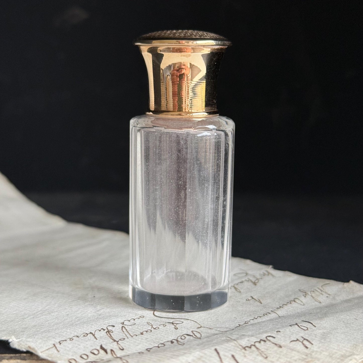 Antique Abrahams Brothers Gold & Glass Scent Bottle; Circa 1902