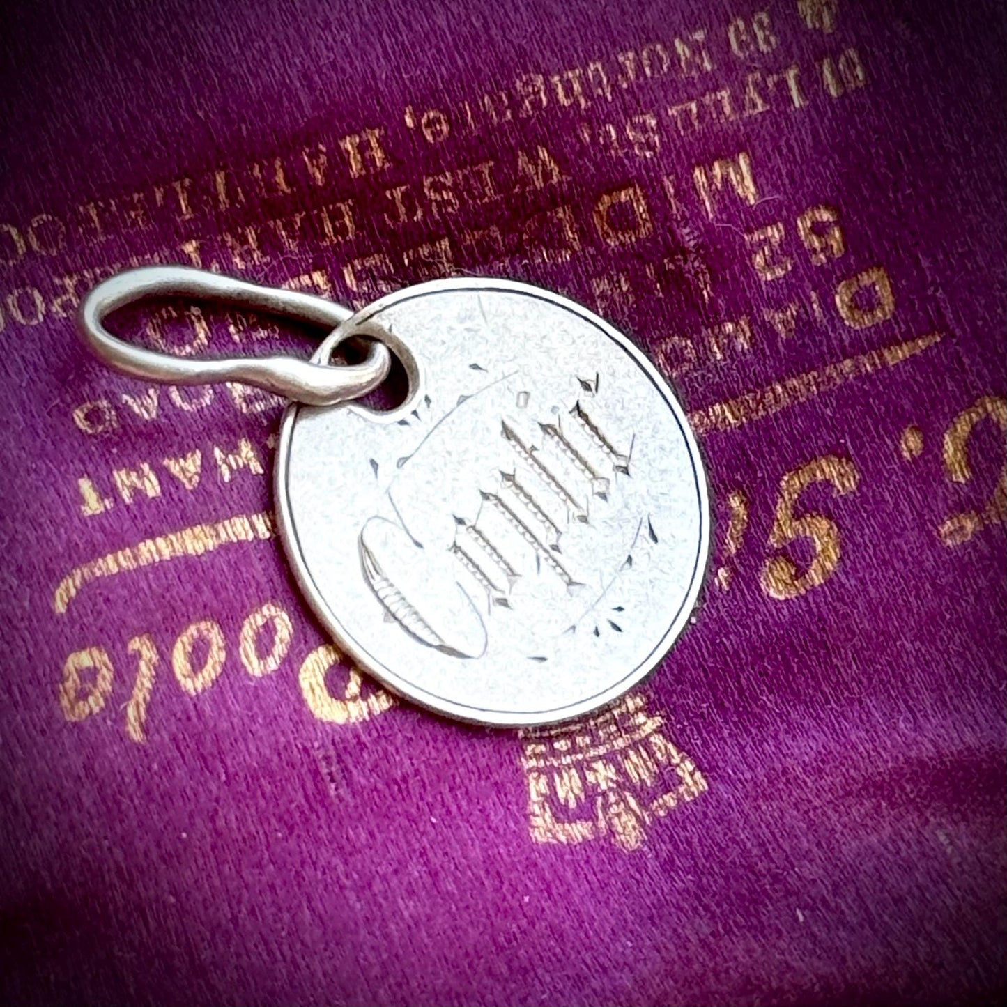 Victorian Love Token 'Coptic' Coin Pendant; Circa 1860