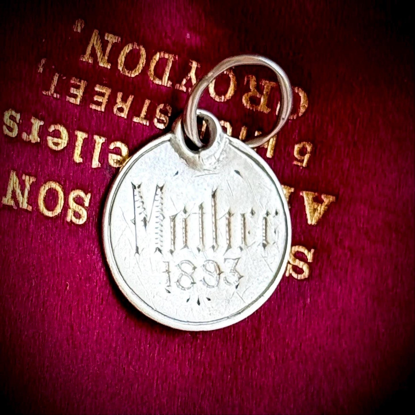 Victorian Love Token 'Mother' Coin Pendant; Circa 1880