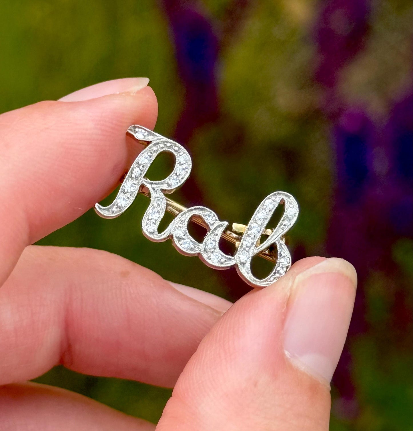 Antique 'Rab' Diamond Brooch in 18 Carat Gold; Circa 1900