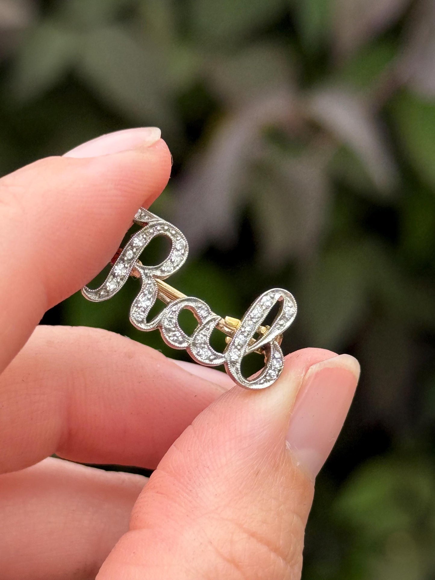 Antique 'Rab' Diamond Brooch in 18 Carat Gold; Circa 1900