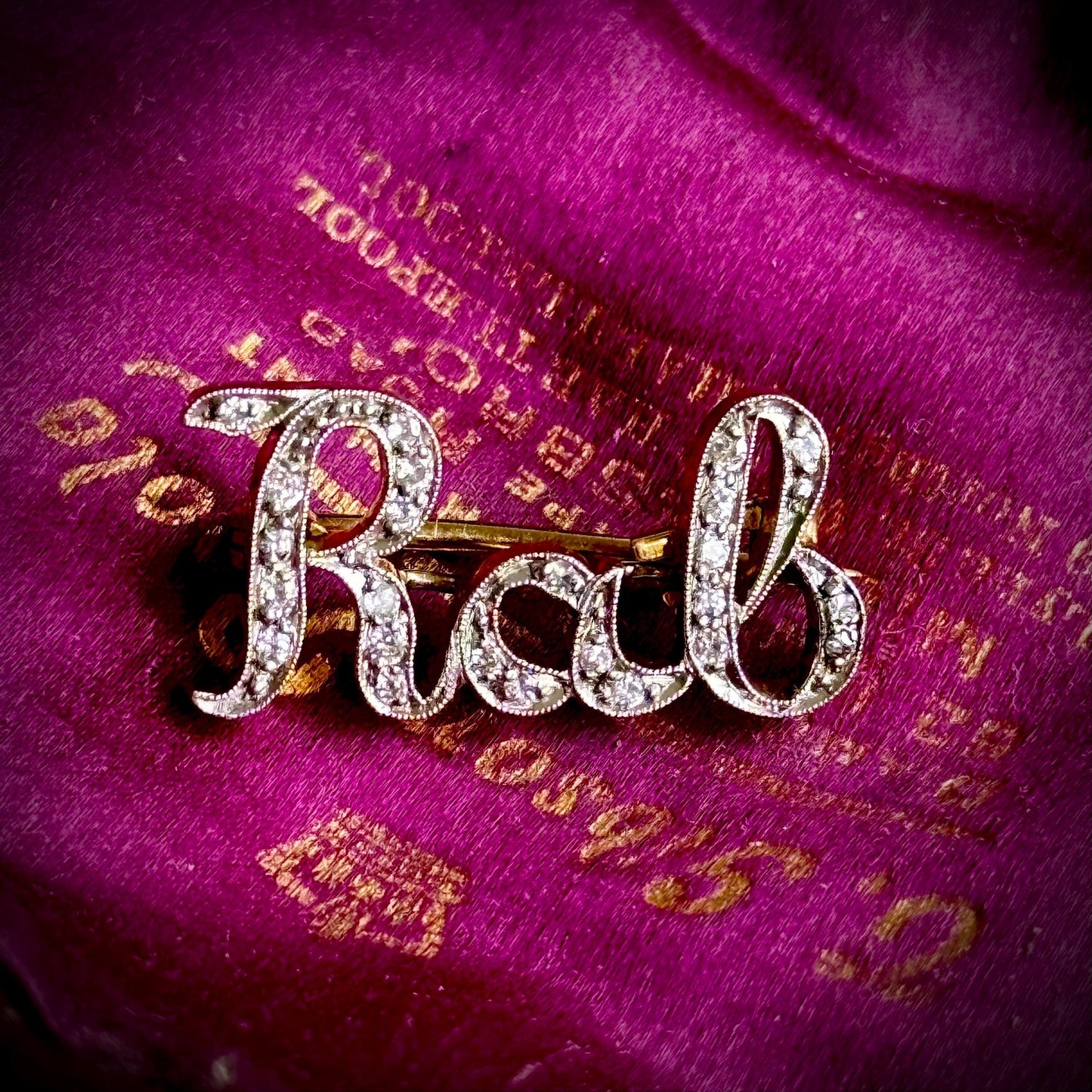 Antique 'Rab' Diamond Brooch in 18 Carat Gold; Circa 1900
