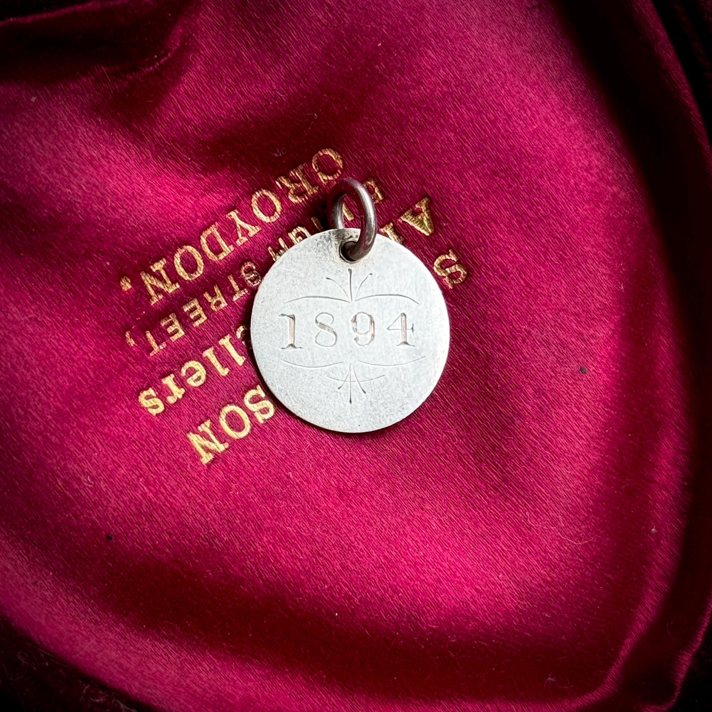 Antique Love Token 'Maud' Coin Pendant; Circa 1894