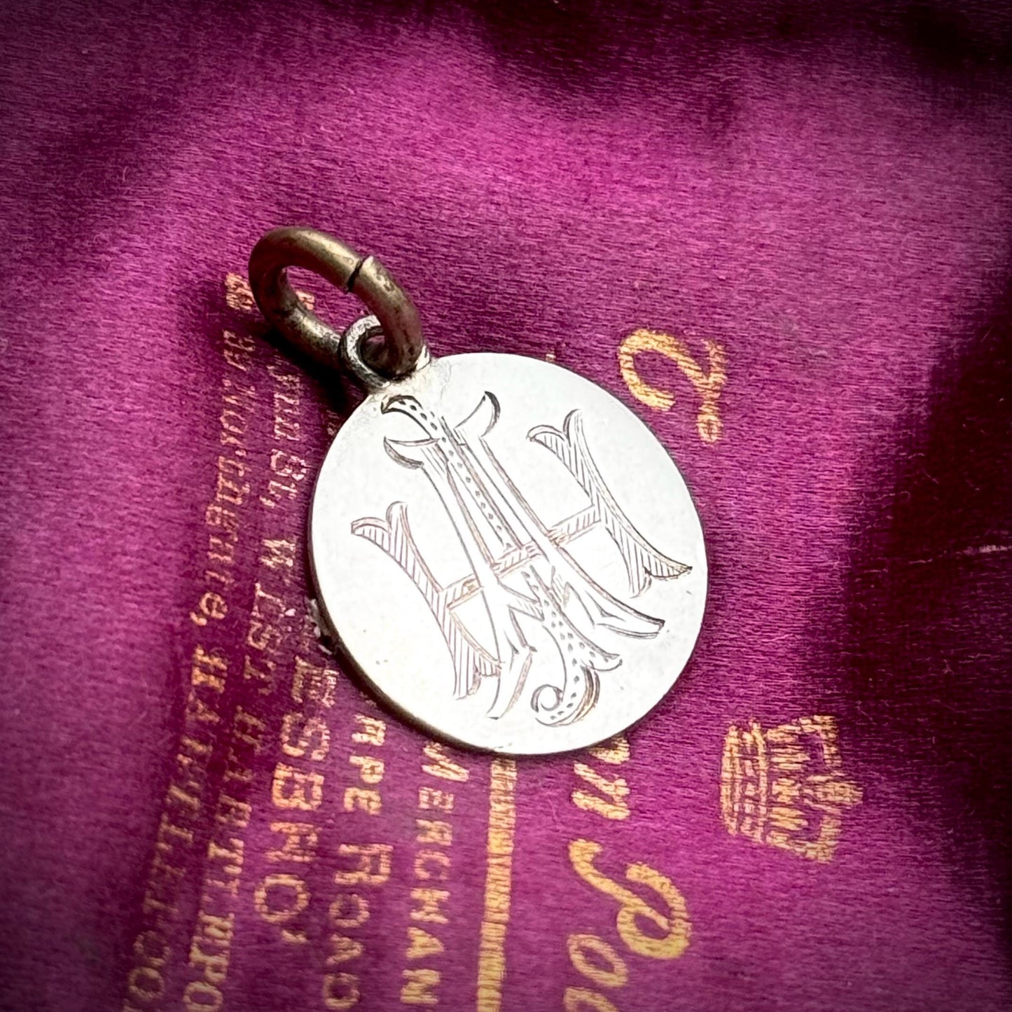 Antique Love Token Coin Pendant; Circa 1890
