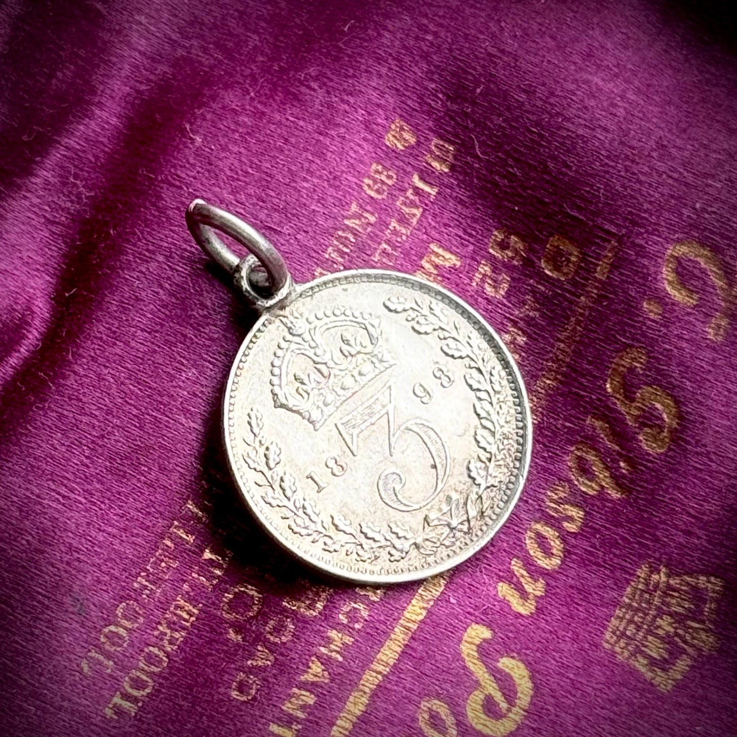 Antique Love Token 'Frank' Coin Pendant; Circa 1893