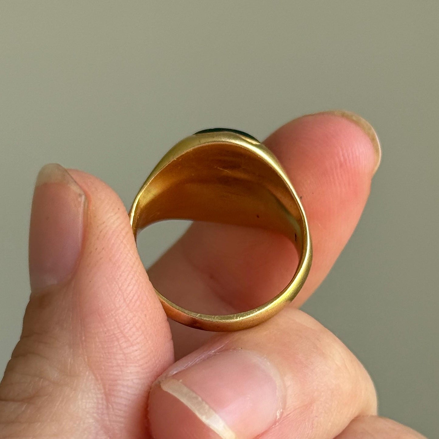 Antique Intaglio Signet Ring in 18 Carat Gold; Circa 1895