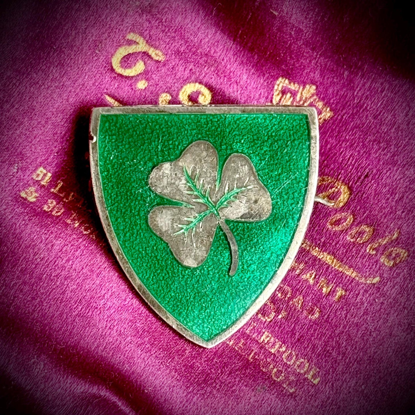 Antique Enamel College Silver Brooch; Circa 1827