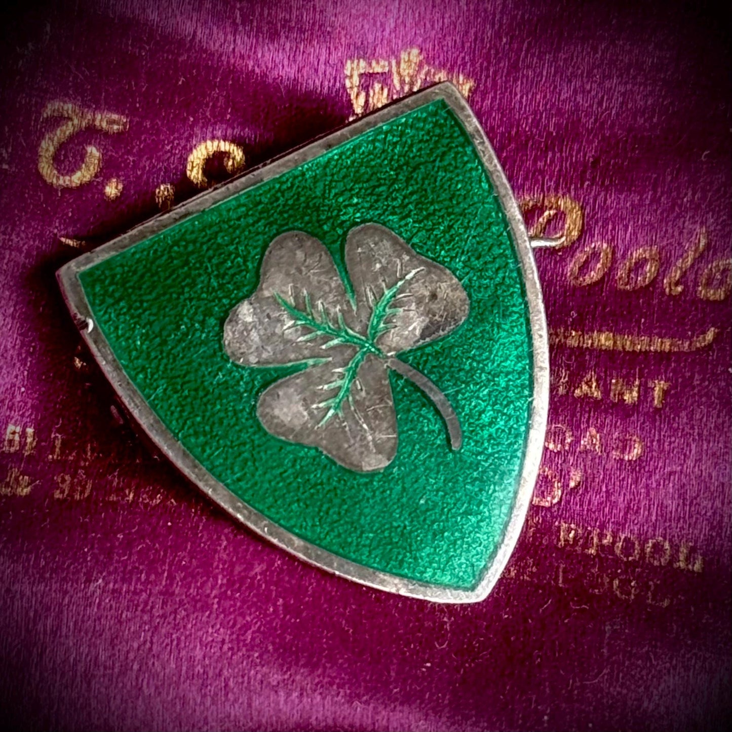 Antique Enamel College Silver Brooch; Circa 1827
