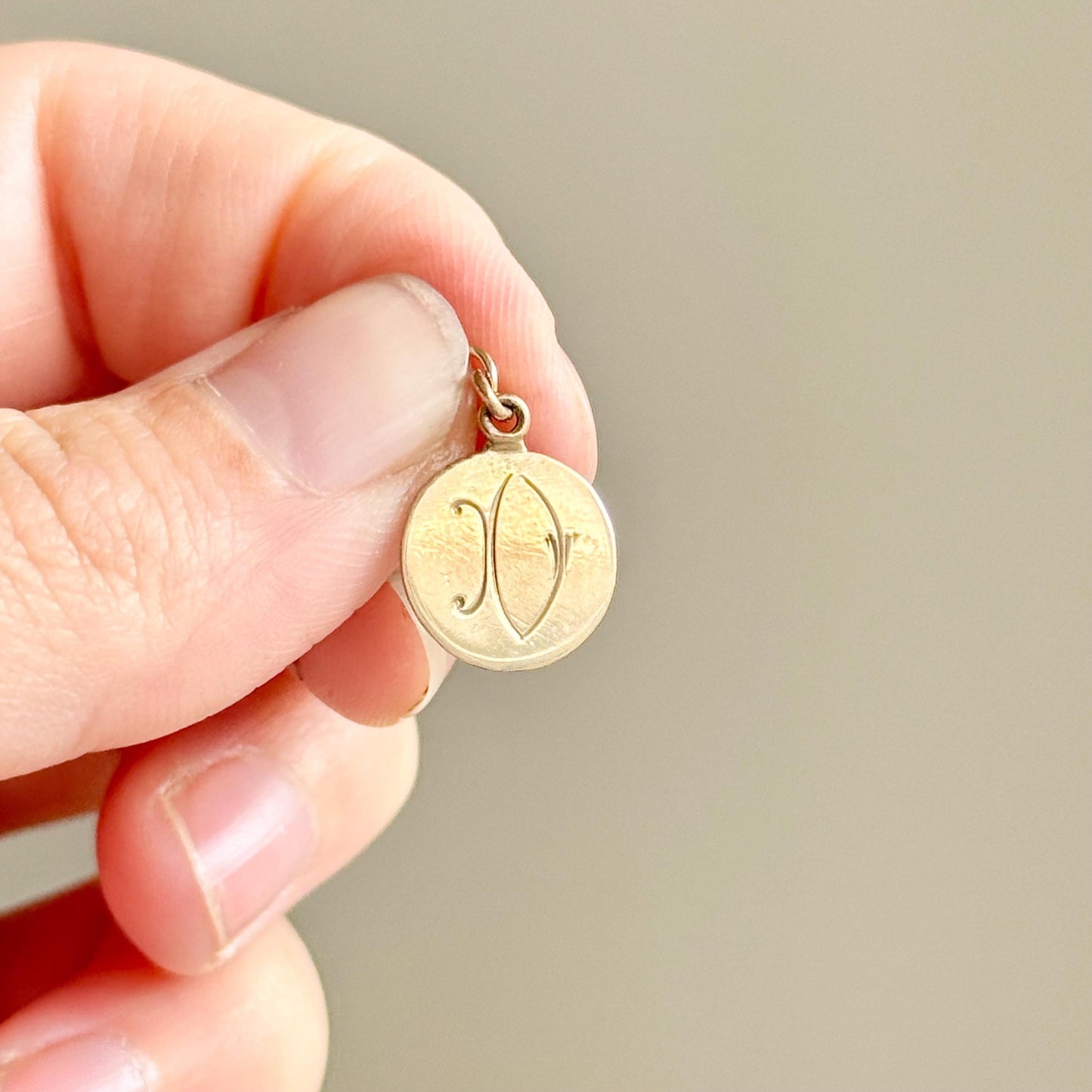 Victorian Love Token ‘1897 & 'D' Coin Charm in 9 Carat Gold; Circa 1897
