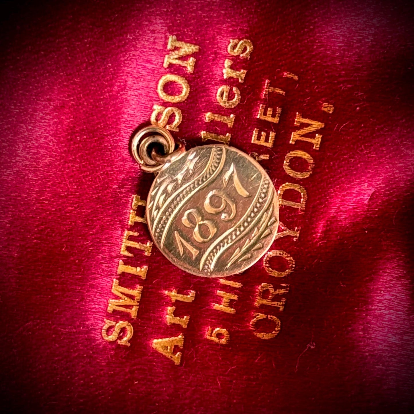 Victorian Love Token ‘1897 & 'D' Coin Charm in 9 Carat Gold; Circa 1897