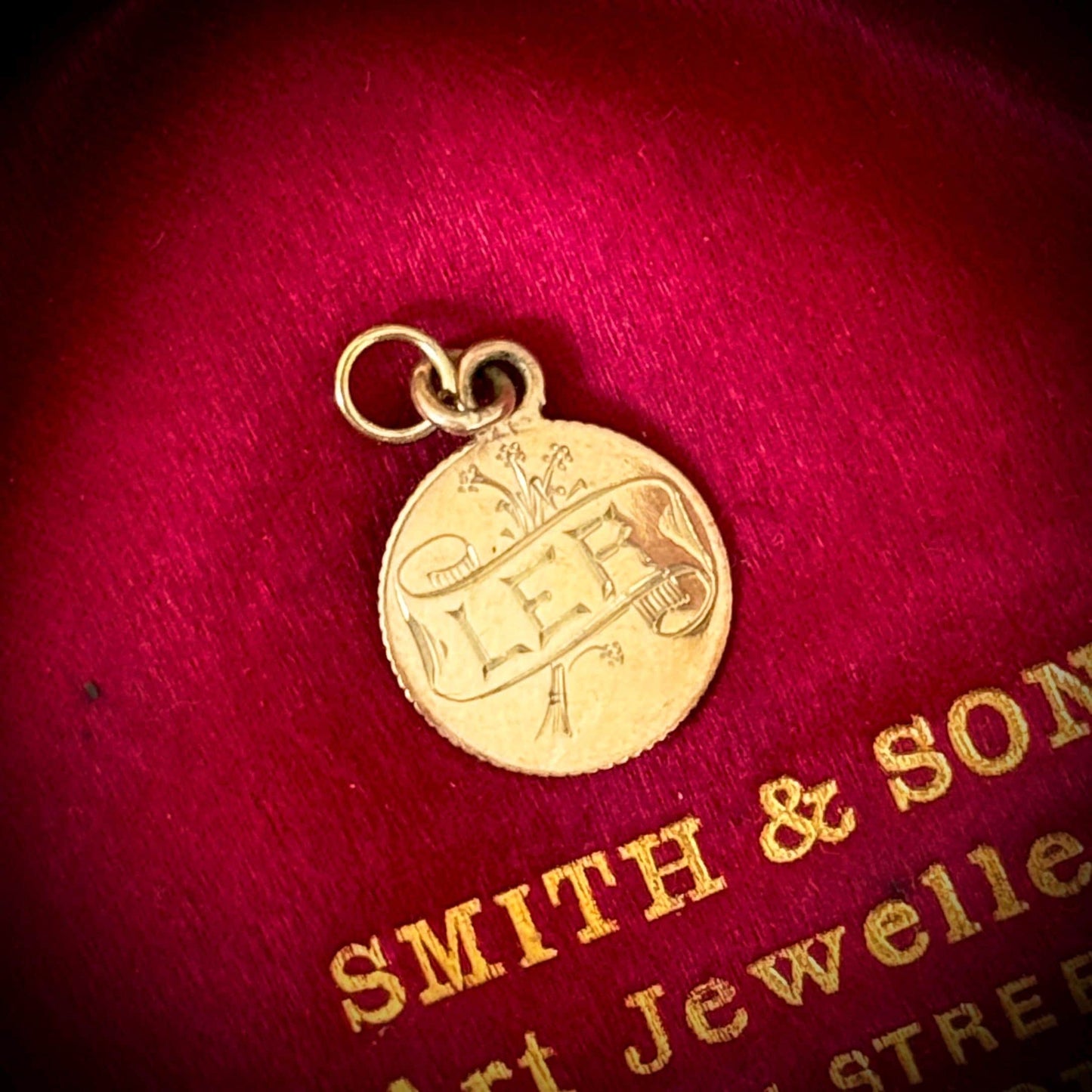 Victorian Love Token ‘LER & 'O' Coin Charm in 9 Carat Gold; Circa 1897