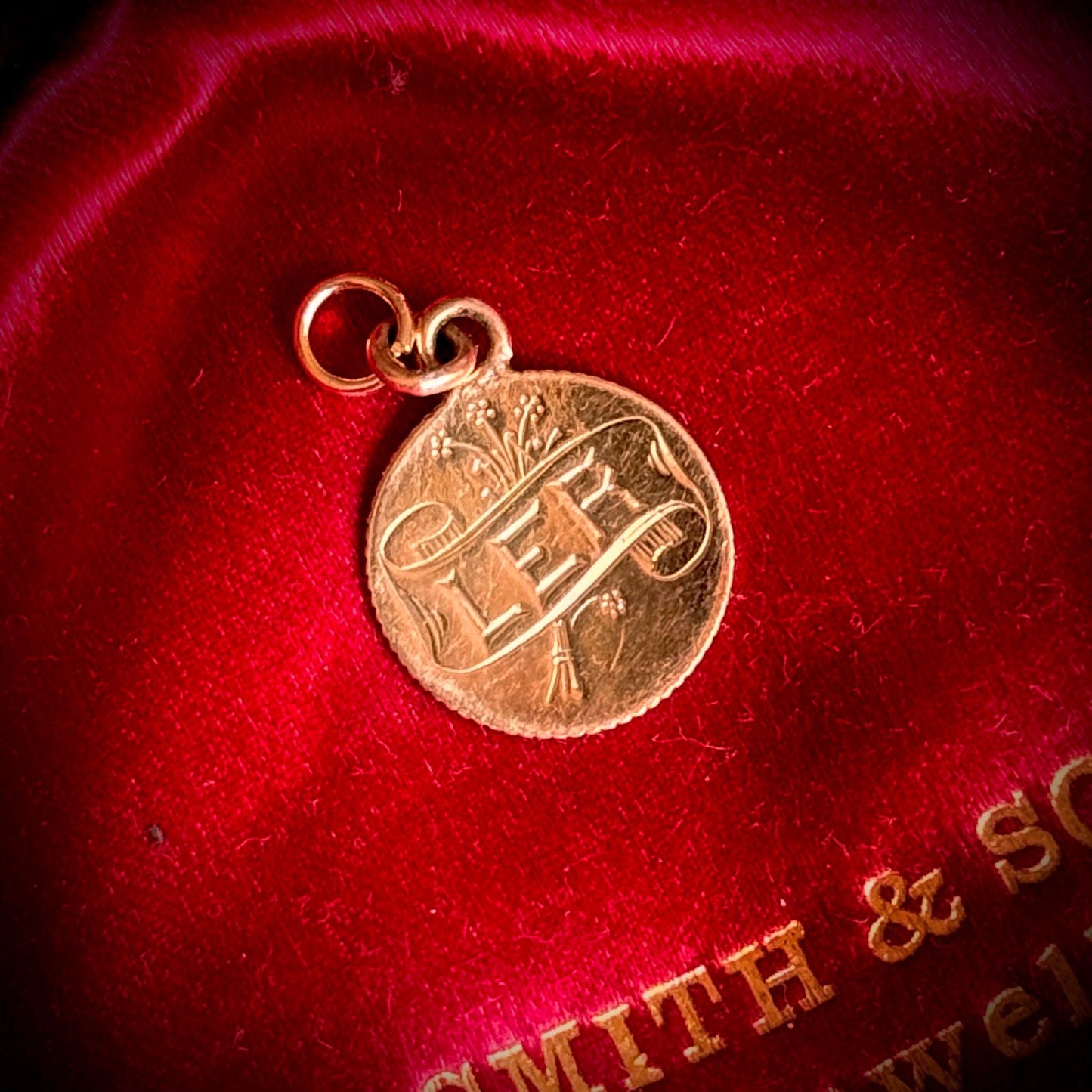 Victorian Love Token ‘LER & 'O' Coin Charm in 9 Carat Gold; Circa 1897