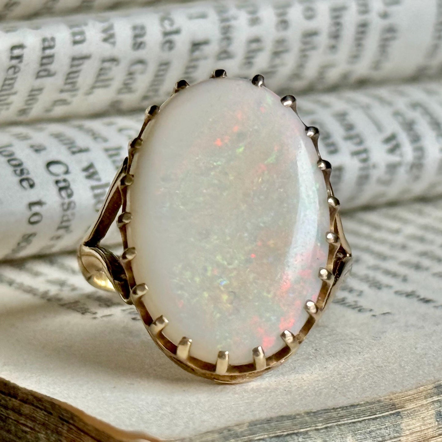 Antique Opal Ring in 9 Carat Gold; Circa 1910