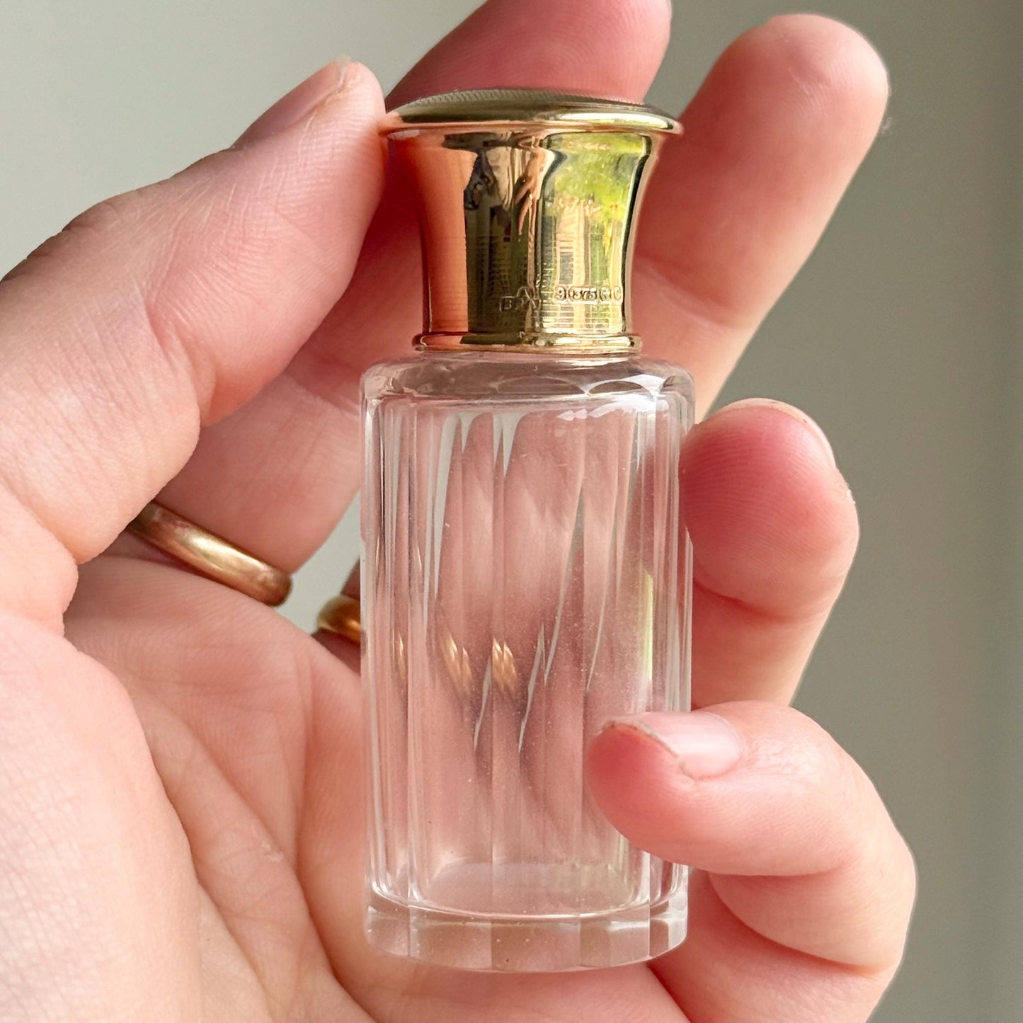 Antique Abrahams Brothers Gold & Glass Scent Bottle; Circa 1902