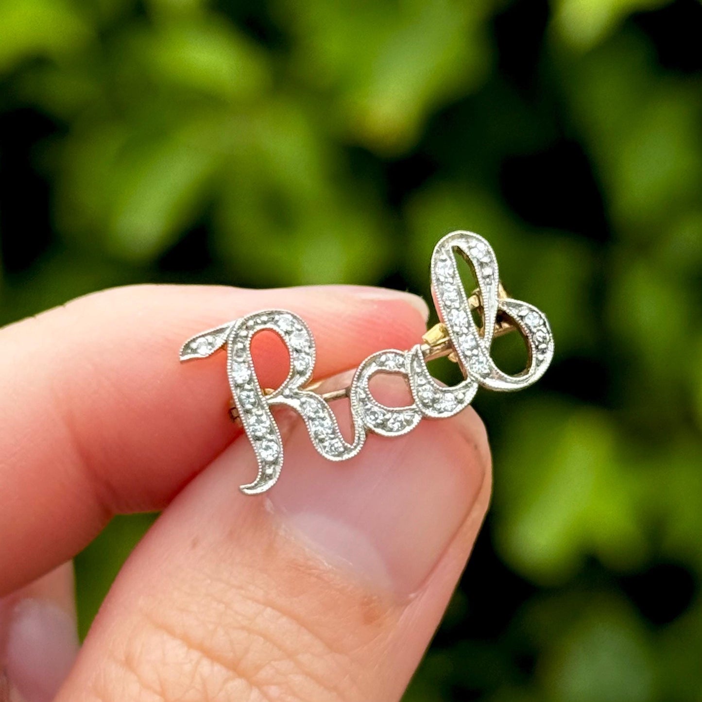 Antique 'Rab' Diamond Brooch in 18 Carat Gold; Circa 1900