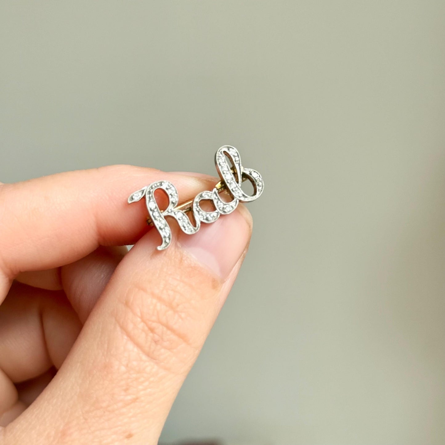 Antique 'Rab' Diamond Brooch in 18 Carat Gold; Circa 1900