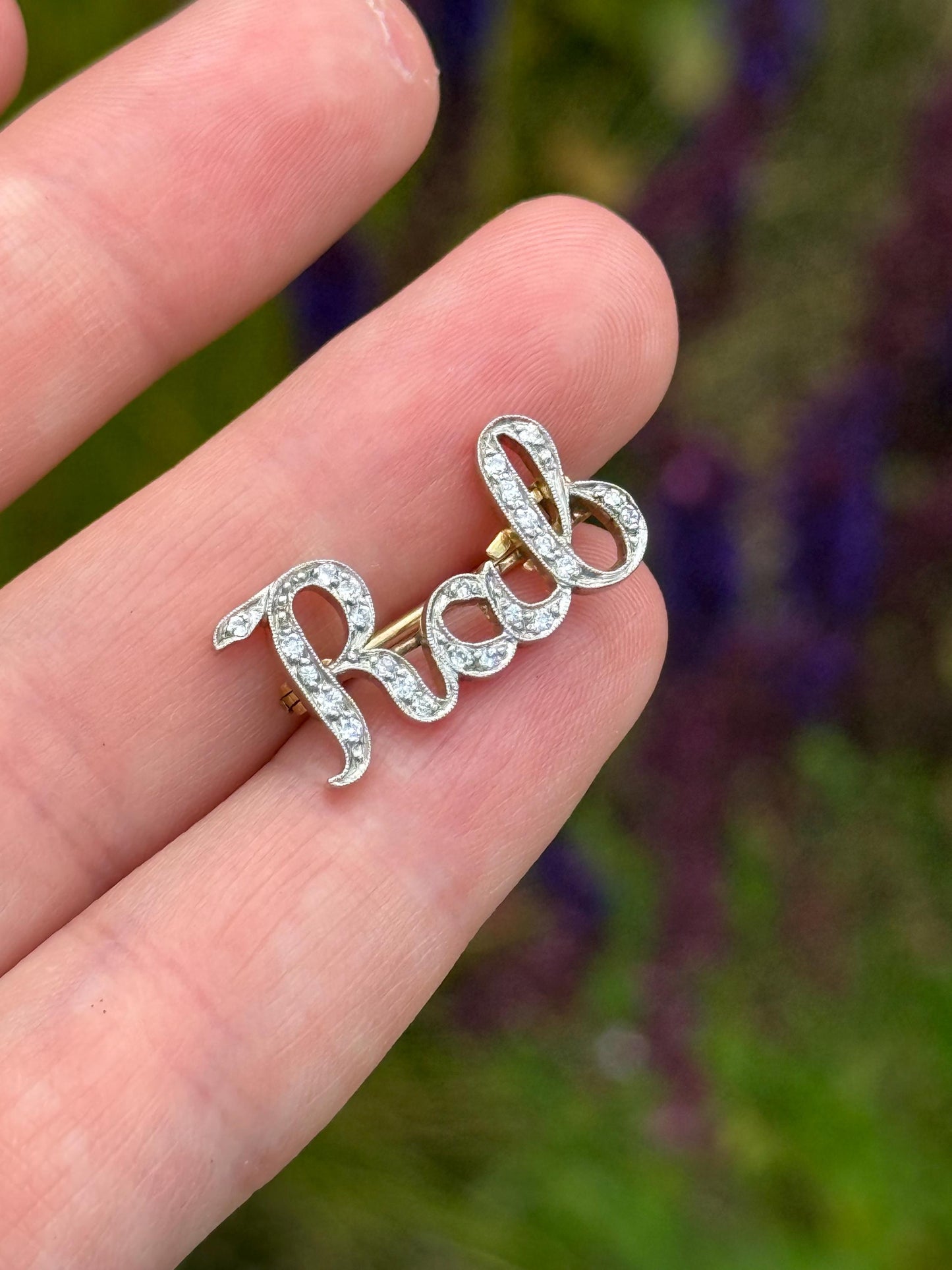 Antique 'Rab' Diamond Brooch in 18 Carat Gold; Circa 1900