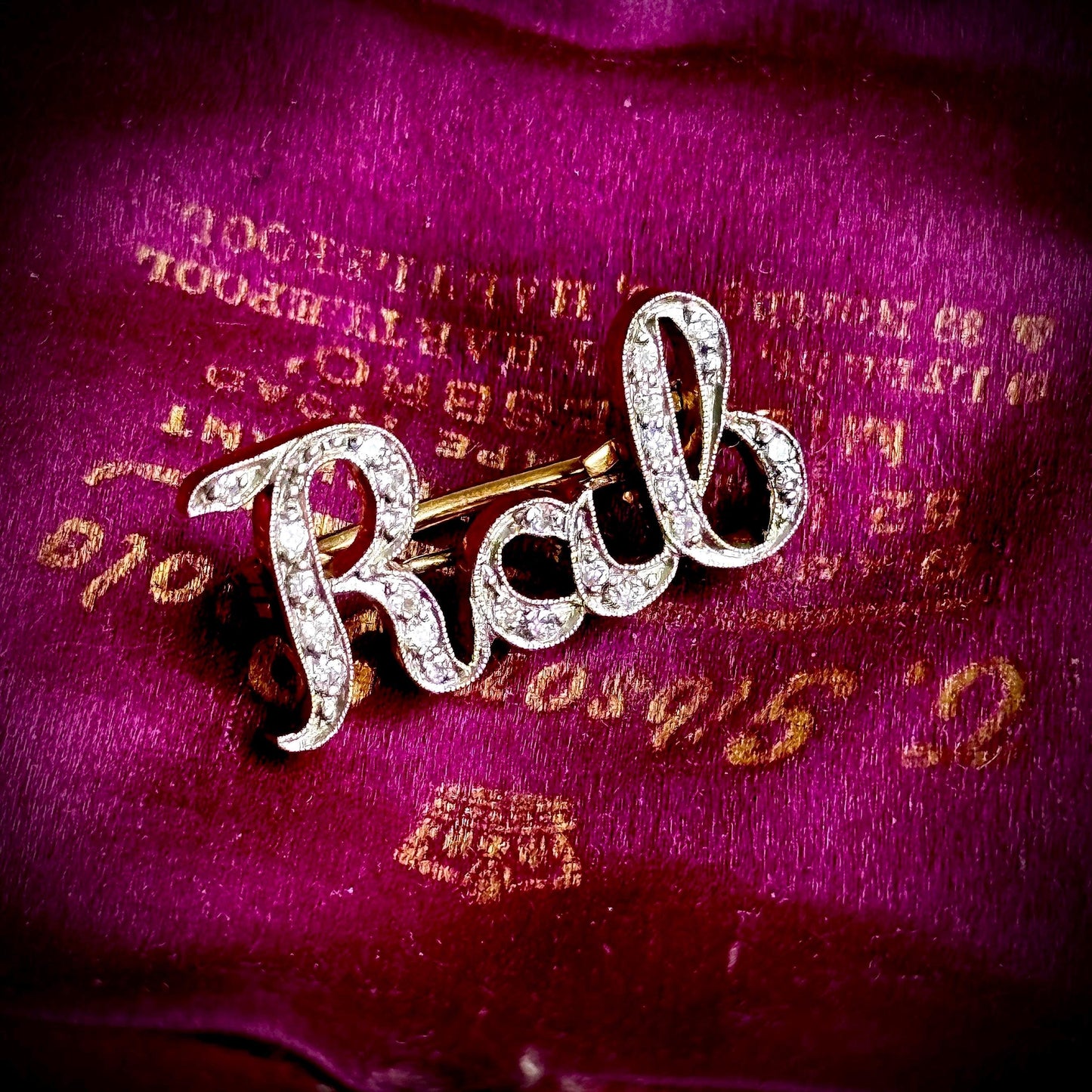 Antique 'Rab' Diamond Brooch in 18 Carat Gold; Circa 1900