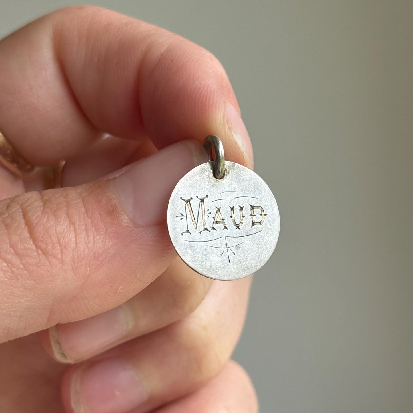 Antique Love Token 'Maud' Coin Pendant; Circa 1894
