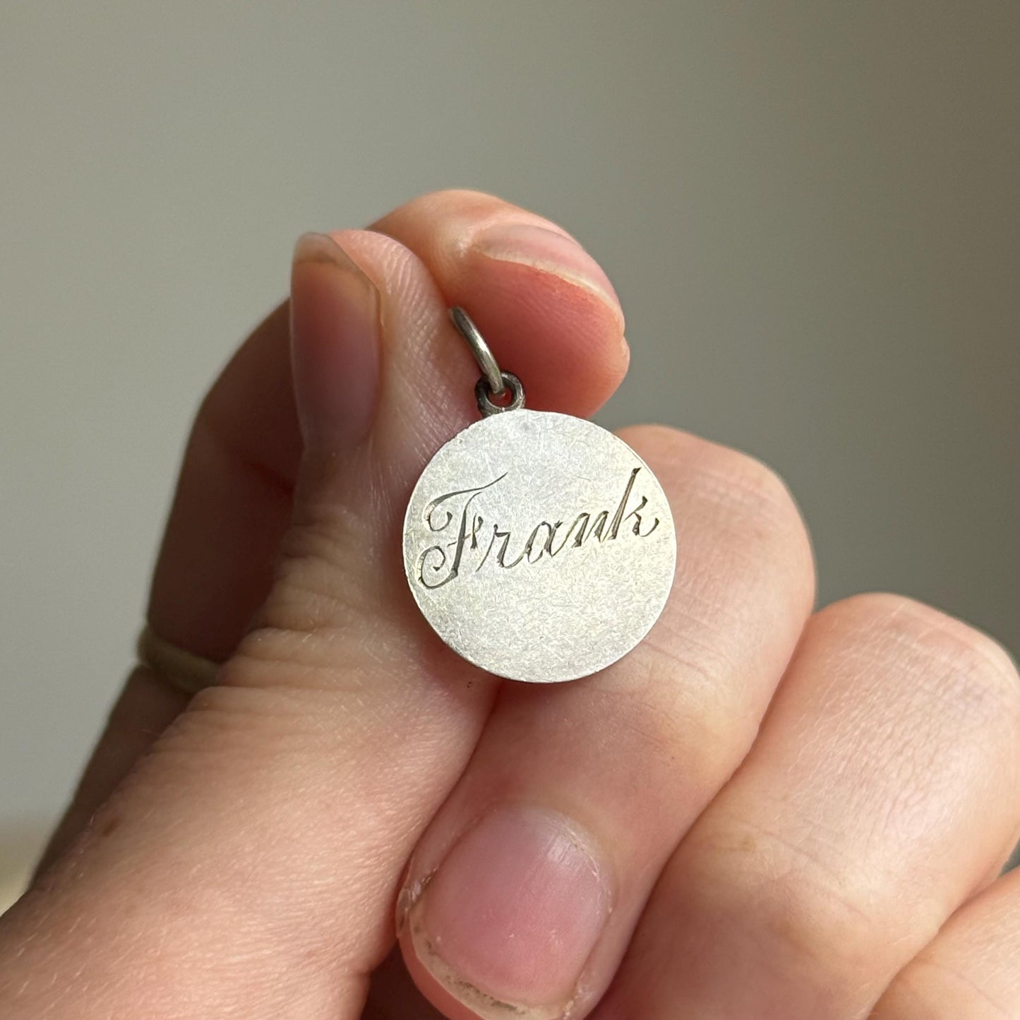 Antique Love Token 'Frank' Coin Pendant; Circa 1893