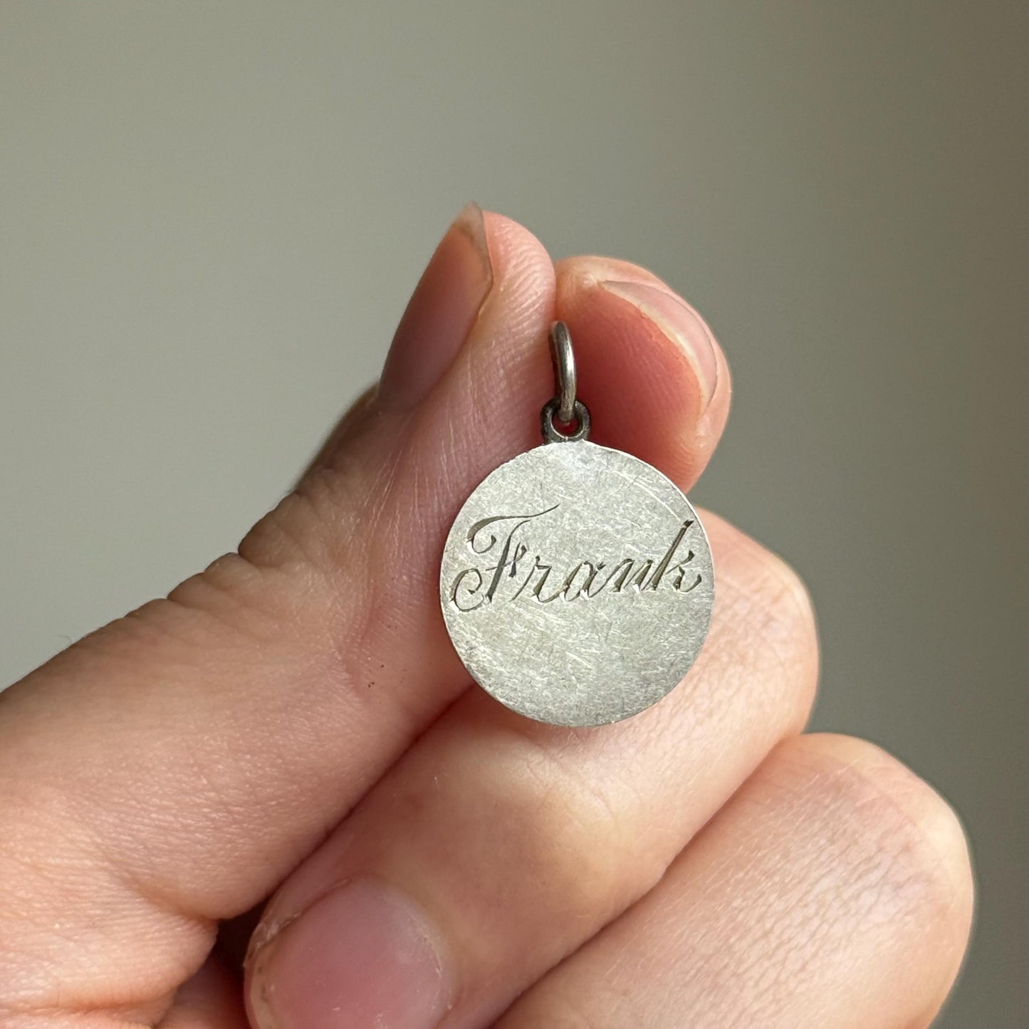 Antique Love Token 'Frank' Coin Pendant; Circa 1893