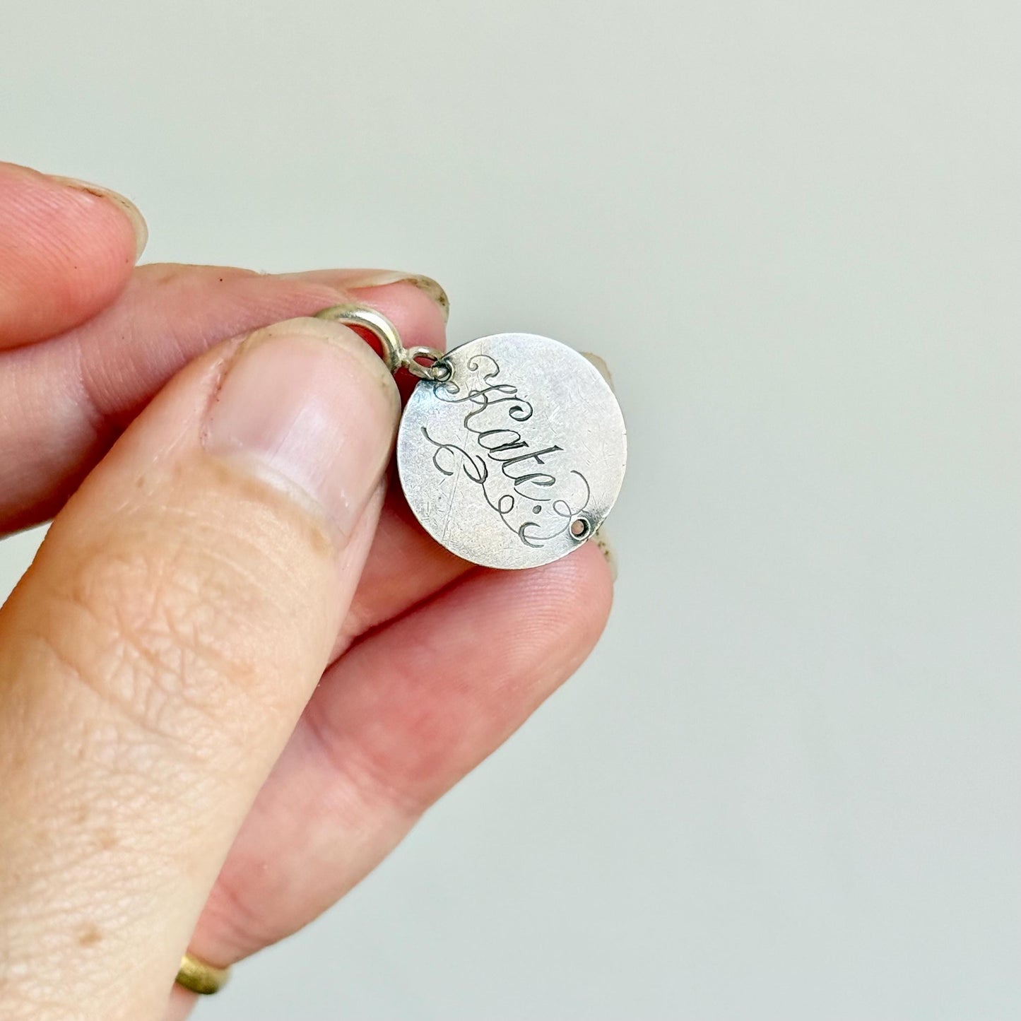 Antique Love Token 'Kate' Coin Pendant; Circa 1893