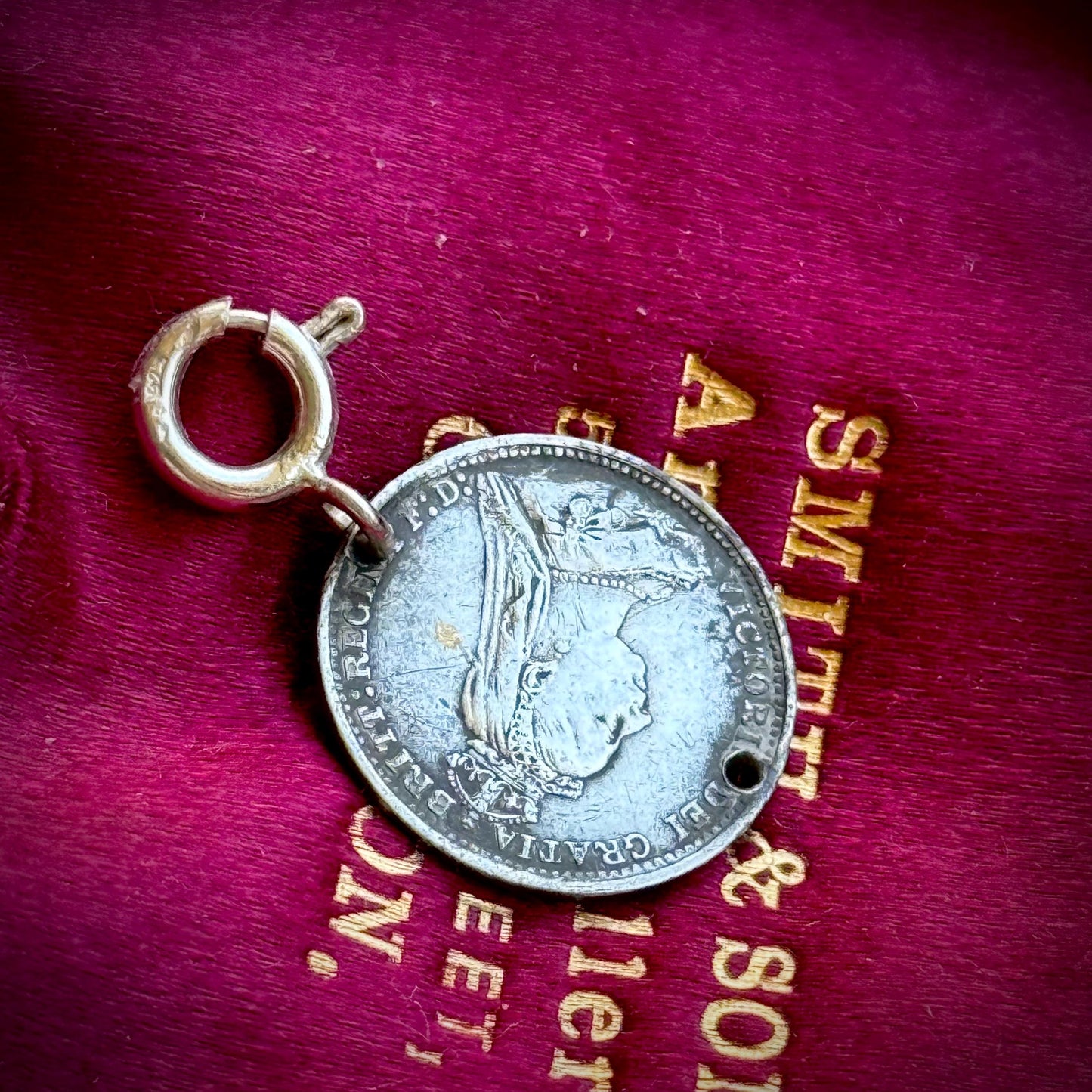 Antique Love Token 'Kate' Coin Pendant; Circa 1893