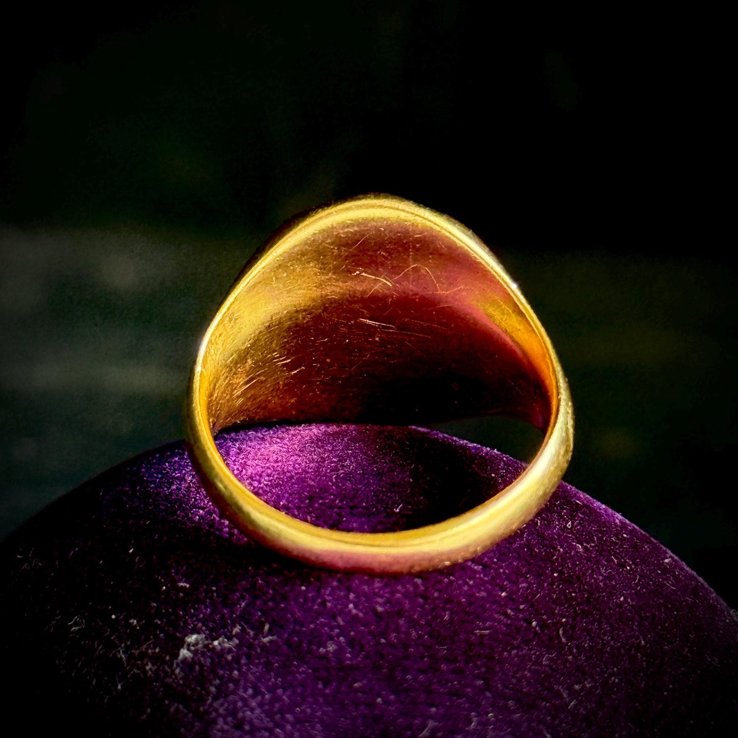 Antique Intaglio Signet Ring in 18 Carat Gold; Circa 1895