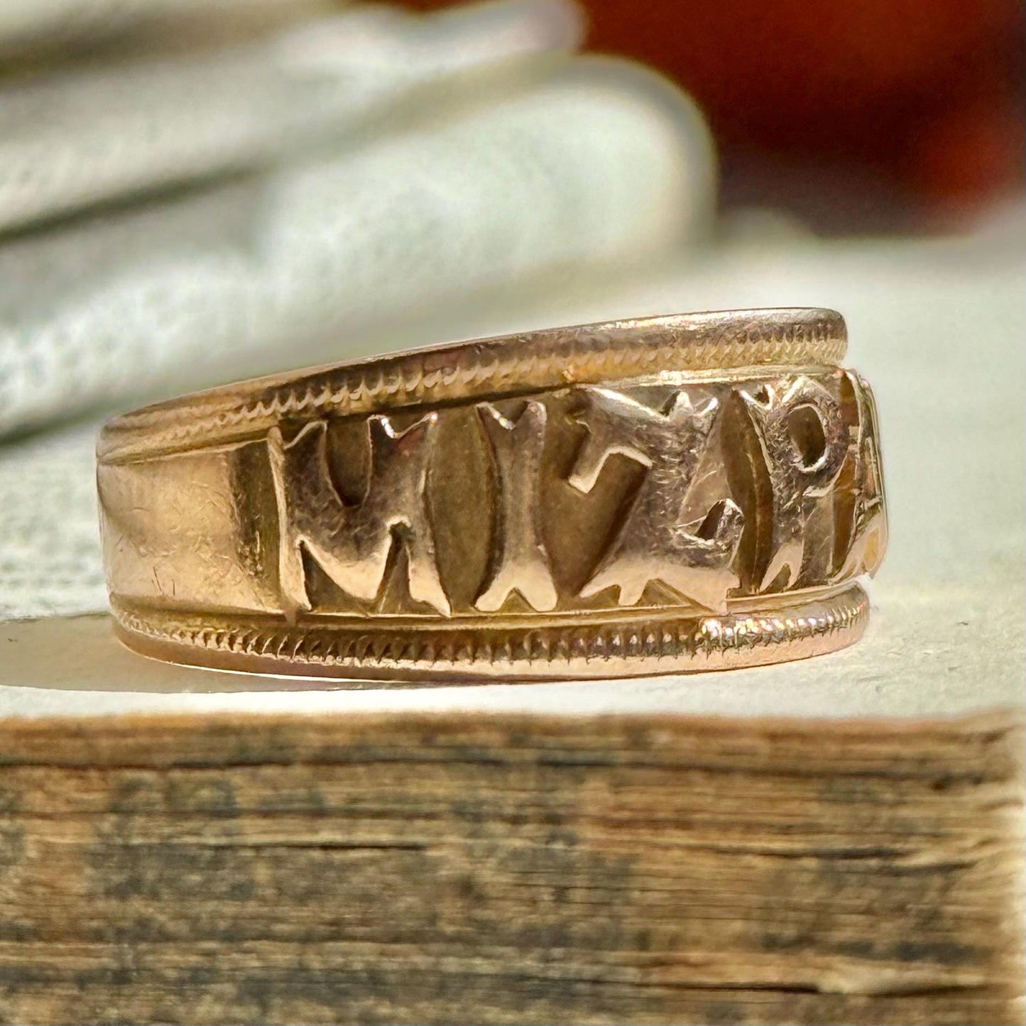 Antique Mizpah Ring Created In 9 Carat Gold; Circa 18901
