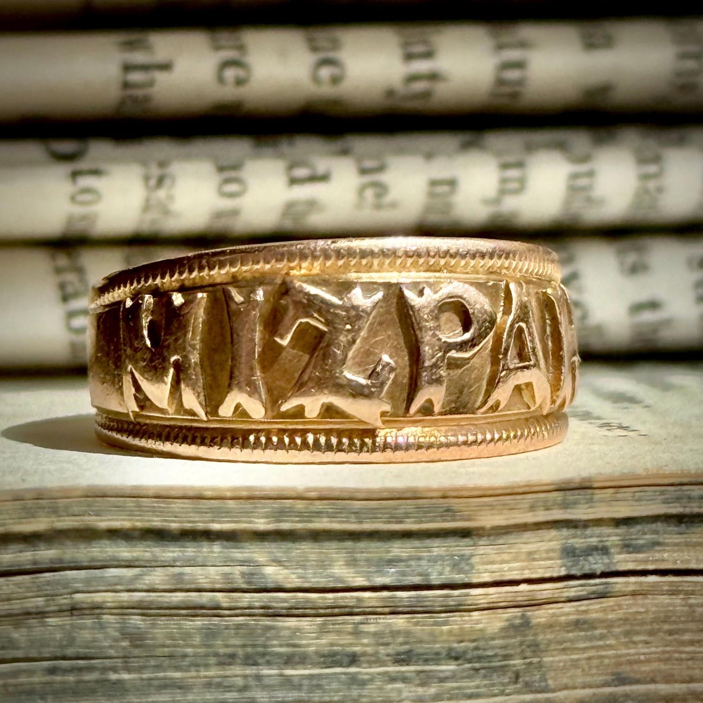 Antique Mizpah Ring Created In 9 Carat Gold; Circa 18901