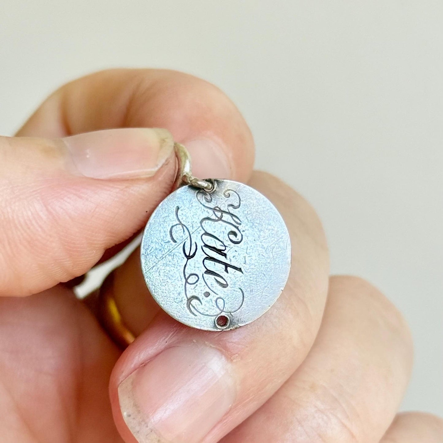 Antique Love Token 'Kate' Coin Pendant; Circa 1893