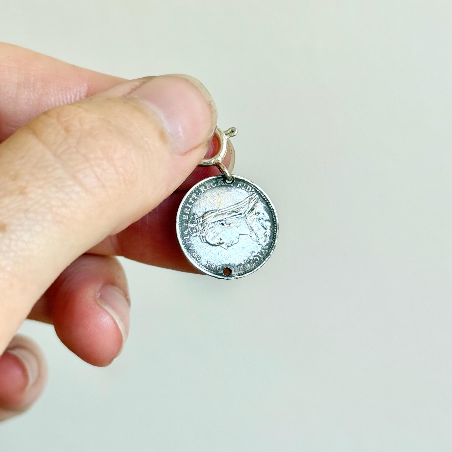 Antique Love Token 'Kate' Coin Pendant; Circa 1893