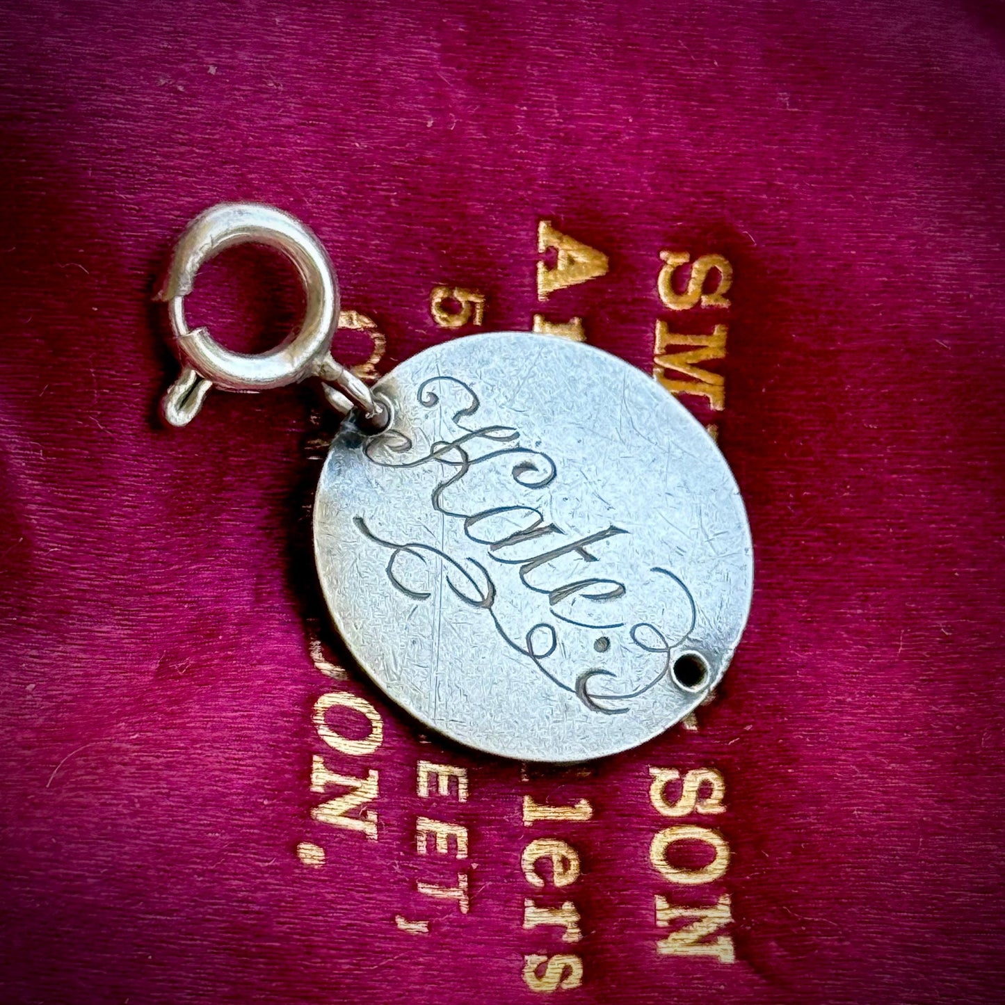 Antique Love Token 'Kate' Coin Pendant; Circa 1893