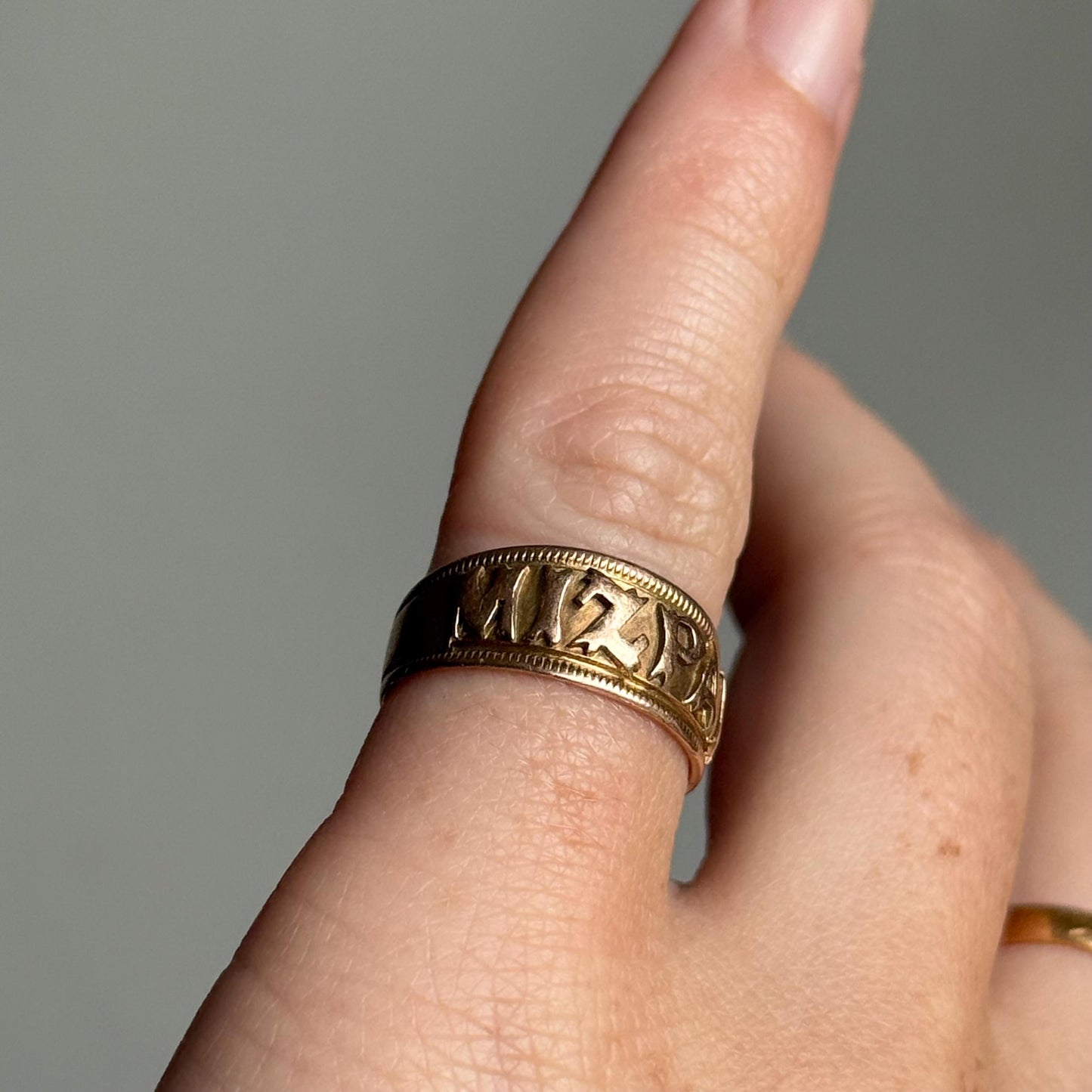 Antique Mizpah Ring Created In 9 Carat Gold; Circa 18901