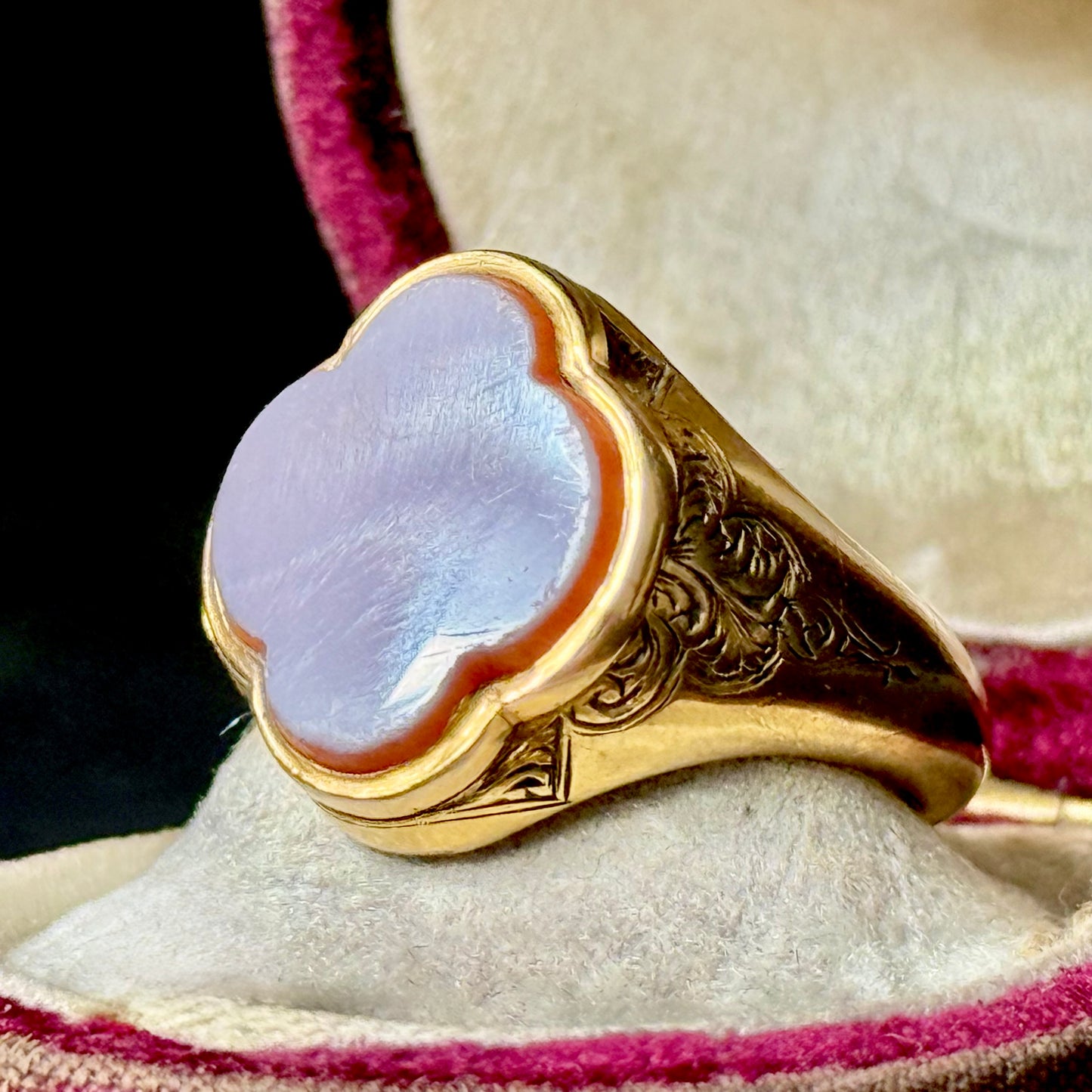 Victorian Locket Signet Ring in 9 Carat Gold; Circa 1880