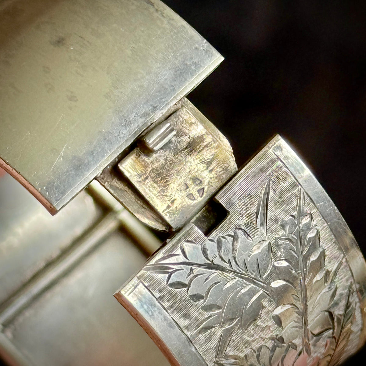 Antique Sentimental Fern Bangle in Silver; Circa 1895